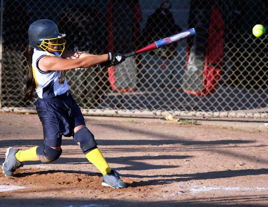 Way to swing the bat in fastpitch softball. Eye on the ball, Full extension swing, right hand over left wrist, left leg straight out, right toe pointing down towards China!
